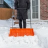 Движок для уборки снега пластиковый, 795х435х1280 мм, стальная рукоятка, усиленный СИБРТЕХ 61669 — фото 10