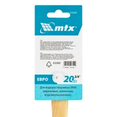 Кисть плоская "Евро" 3/4", искусственная щетина, деревянная ручка MTX 83068