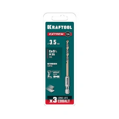 НЕХ-1/4", d 3.5 х 79 мм, сверло по металлу для винтовёртов и шуруповертов IMPACT READY, KRAFTOOL 29652-3.5