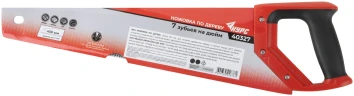 Ножовка по дереву, средний каленый зуб 7 ТPI, 2D заточка, пластиковая прорезиненная ручка 450 мм КУРС 40327 — фото 3