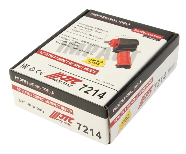 Гайковерт пневматический 1/2" 1763Нм 9000об/мин. 90-120PSI JTC-7214 — фото 7