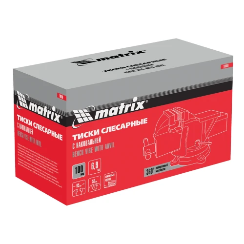 Тиски слесарные, 100 мм, поворотные, с наковальней Matrix 18600 — фото 19