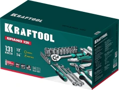 Универсальный набор инструмента, 131 предм., (1/2"+1/4"), KRAFTOOL GRAND-131 27978-H131