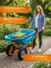 Тачка садовая, ударопрочный пластиковый кузов, 110 л, 220 кг, двухколесная, пневматические колеса, GRINDA GP-22 422406 — фото 2