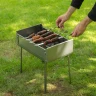 Мангал-дипломат в сумке 410 x 280 x 125, 1.5 мм, 6 шампуров в комплекте, Camping Palisad 69538 — фото 11