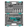 Набор инструментов 1/2", 1/4", CrV, 12 гранные головки, пластиковый кейс, 109 предмета Stels 14122 — фото 3
