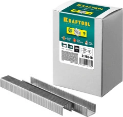 Скобы тип 80 (BeA/Prebena A/Senco AT), 10 мм, калибр 21GA. 5000 шт, KRAFTOOL 31780-10