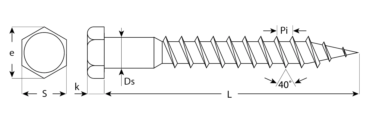 Шурупы ШДШ с шестигранной головкой (DIN 571), 130 х 6 мм, 950 шт, ЗУБР 300450-06-130-950 — фото 3