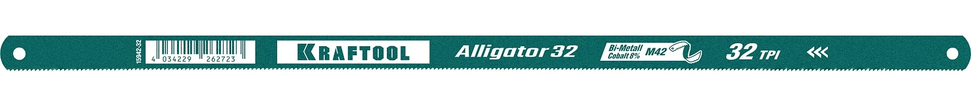 Биметаллическое гибкое полотно по металлу, 32 TPI, 300 мм, KRAFTOOL Alligator-32 15942-32 — фото 1