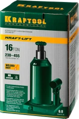 Бутылочный гидравлический домкрат, 16 т, 230 - 460 мм, KRAFTOOL KRAFT-LIFT 43462-16_z01