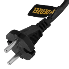 Шнур сетевой Energy Series, ПВС, 3 м, 2 x 1,5 мм, с неразборной вилкой, черный, Denzel 37673