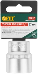 Головка 6-гранная CrV 1/2" 27 мм FIT 62057