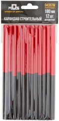 Карандаши строительные, 180 мм, 12 шт., 2-х цветные MOS 04307М