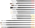Кисти художественные, натуральная щетина, деревянная ручка, плоские и круглые, набор 15 шт. FIT 1535 — фото 1