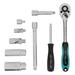 Набор торцевых головок с трещоткой, 1/4"и 3/8", 44 предмета Stels 13575