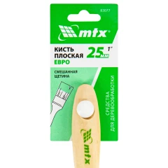 Кисть плоская "Евро" 1", смешанная щетина, деревянная ручка MTX 83077