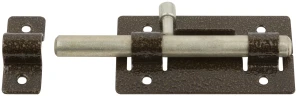 Задвижка накладная усиленная для дверей, круглый ригель, бронза СЕКРЕТ 66680 — фото 4