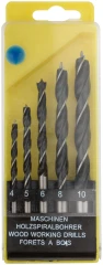 Набор сверл по дереву, пластиковый бокс, 5 шт.(4-5-6-8-10 мм) FIT 36101