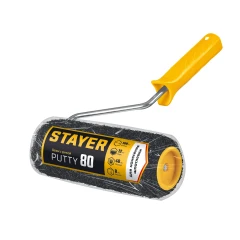 Валик для шпатлевки, PUTTY 80 мм, 180 мм, 8 мм ручка, STAYER 03642-18