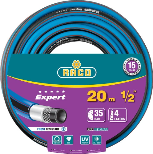 Поливочный шланг, 1/2", 20 м, 35 атм, четырёхслойный, армированный, RACO EXPERT 40302-1/2-20_z01 — фото 1