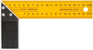 Угольник столярный желтый усиленный 200 мм FIT 19420