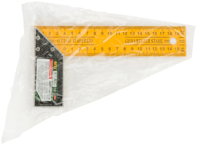 Угольник столярный желтый усиленный 200 мм FIT 19420 — фото 3