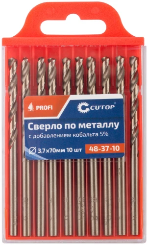 Сверло по металлу Profi с кобальтом 5%, 3,7 x 70 мм (10 шт) CUTOP 48-37-10 — фото 3