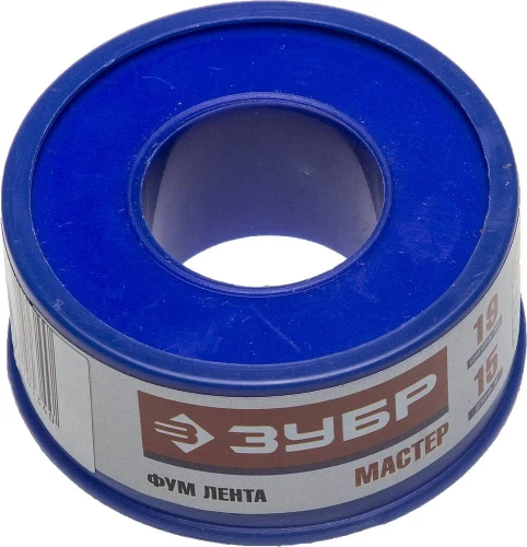 ФУМ лента, 0.1 мм х 19 мм х15 м, 0.40 г/см3, ЗУБР 12373-19-040 — фото 1