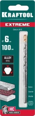 Сверло по бетону, 6 х 100 мм, трехгранный хвостовик, KRAFTOOL Extreme 29166-100-06