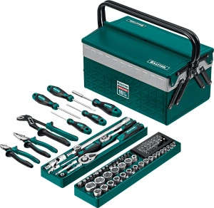 Универсальный набор инструмента, 99 предм., (1/2"+1/4"), KRAFTOOL GRAND-99 27978-H99