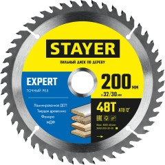 Пильный диск по дереву, 200 x 32/30 мм, 48T, точный рез, STAYER Expert 3682-200-32-48_z01