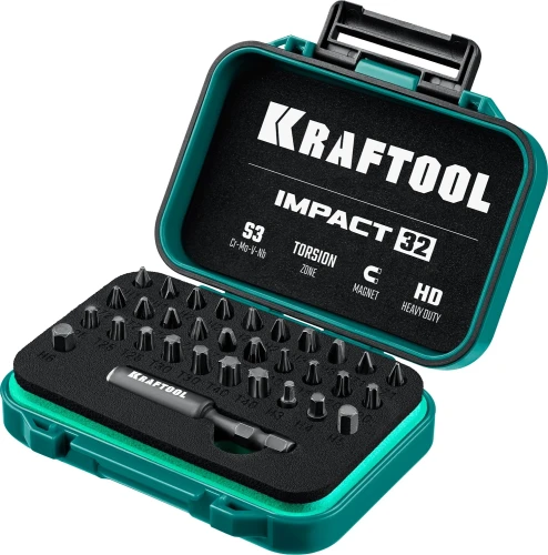 Набор ударных бит, 32 шт, KRAFTOOL Impact-32 26066-H32 — фото 1