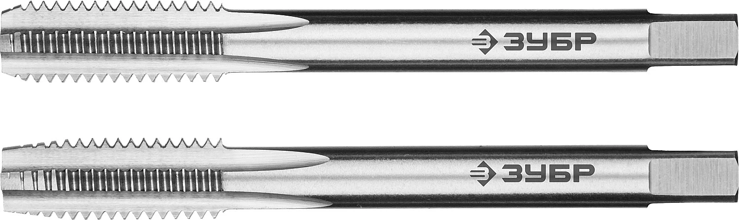 Комплект машинно-ручных метчиков, М8 x 1.25 мм, сталь Р6М5, ЗУБР 4-28007-08-1.25-H2_z01 — фото 1