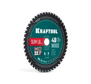Диск пильный по дереву, Slim wood cut 165 х 20 x 1.6 мм, 48Т, KRAFTOOL 36955-165-20-48