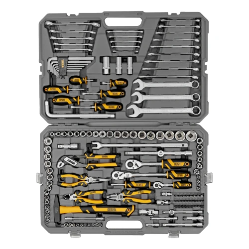 Набор инструментов, 1/2", 1/4", 3/8", CrV, S2, пластиковый кейс, 144 предмета Denzel 15805 — фото 3