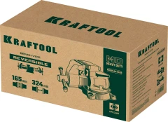 Слесарные тиски, Reversible 165 мм, расход 324 мм, KRAFTOOL 32705-165