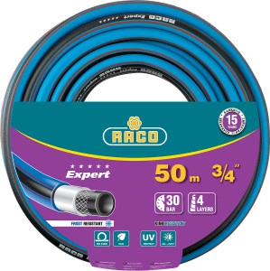 Поливочный шланг, 3/4", 50 м, 30 атм, четырёхслойный, армированный, RACO EXPERT 40302-3/4-50_z01